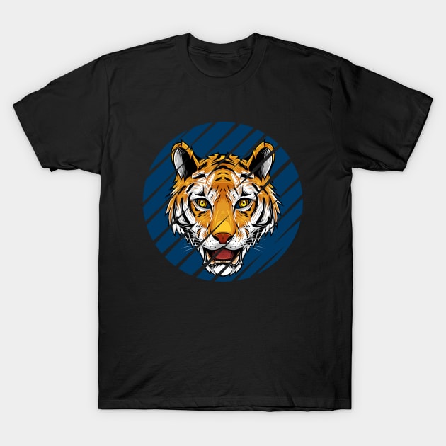 Tigers Head Illustration T-Shirt by hazamaxx7